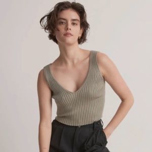 Madewell V-Neck Sweater Tank Top in Forgotten Landscape